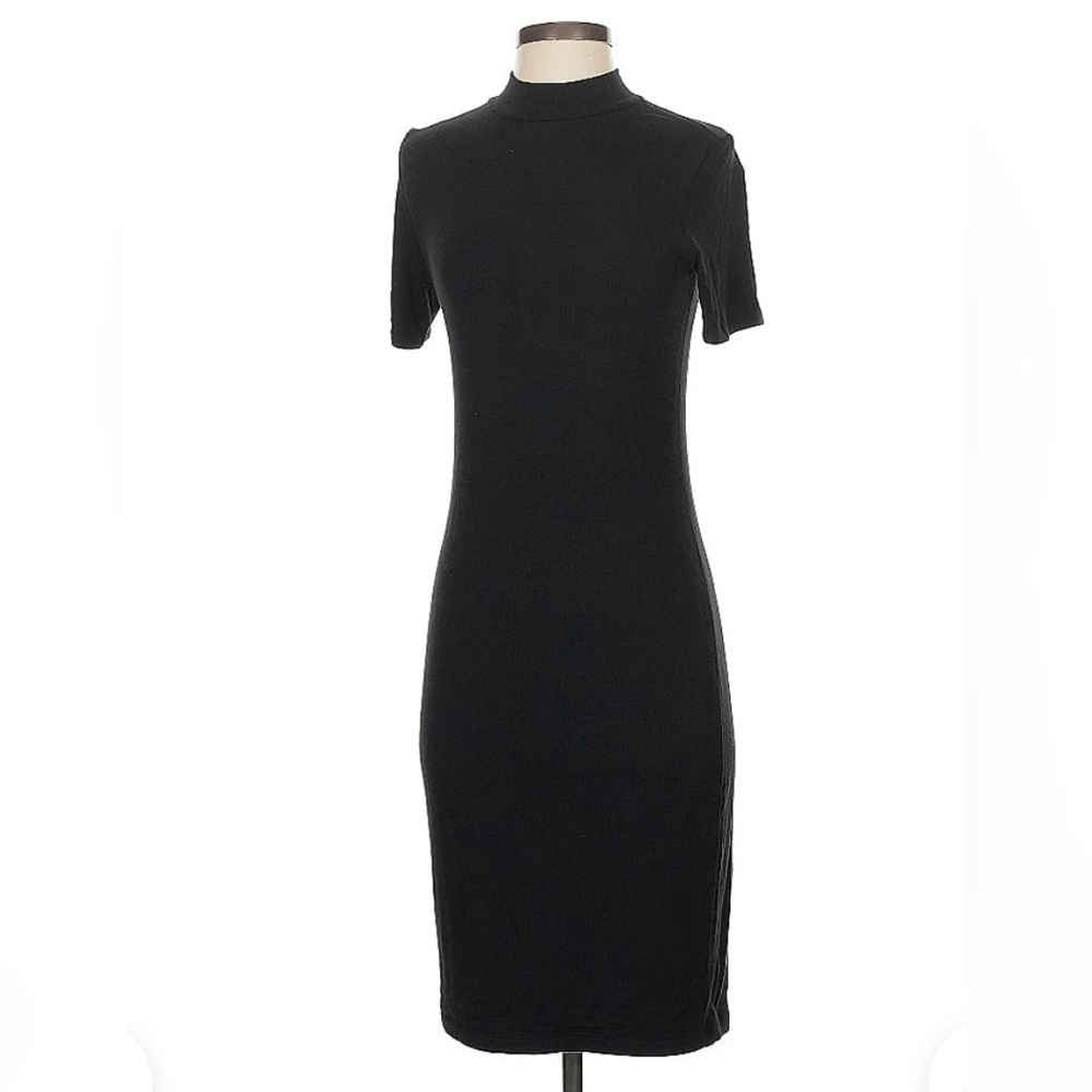 Magaschoni Mock Turtleneck Dress size L Brown NWT